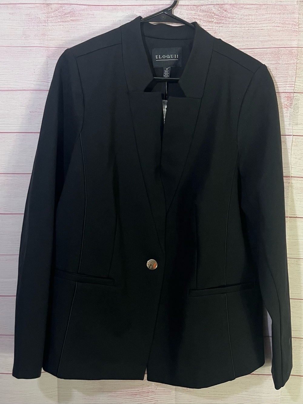 Eloquii NEW Black Long Sleeve Single Button Closure Black Jacket Size 18
